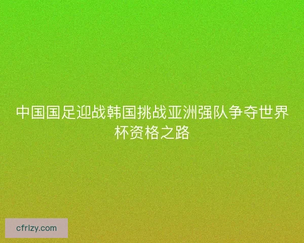 中国国足迎战韩国挑战亚洲强队争夺世界杯资格之路